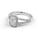 1.35 Cts 14k White Gold Emerald Shape Split Shank Ring - Image 2