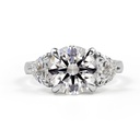 4.12 Cts 14k White Gold Round Shape 3 Stones Ring - Video