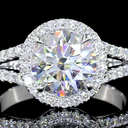 9.17 Cts 14k White Gold Round Shape Split Shank Ring - Image 3