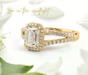 1.42 Cts 14k Yellow Gold Emerald Shape Split Shank Ring - Image 2