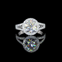 8.07 Cts 14k White Gold Round Shape Split Shank Ring - Video