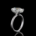 5.8 Cts 14k White Gold Oval Shape Hidden Halo Ring - Image 4