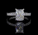 9.14 Cts 14k White Gold Radiant Shape Hidden Halo Ring - Video
