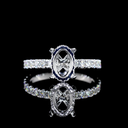 2.78 Cts 14k White Gold Oval Shape Hidden Halo Ring - Image 2
