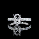 2.78 Cts 14k White Gold Oval Shape Hidden Halo Ring - Video