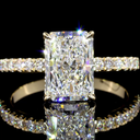 2.88 Cts 14k Yellow Gold Radiant Shape Hidden Halo Ring - Image 3