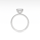 3.87 Cts 14k White Gold Emerald Shape Hidden Halo Ring - Image 2