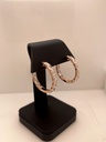 5.53 Cts 14k Rose Gold Radiant Shape Hoops Earring - Image 2