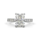 11.46 Cts 14k White Gold Radiant Shape Hidden Halo Ring - Video