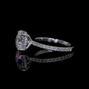 8.17 Cts 14k White Gold Round Shape Hidden Halo Ring - Image 3