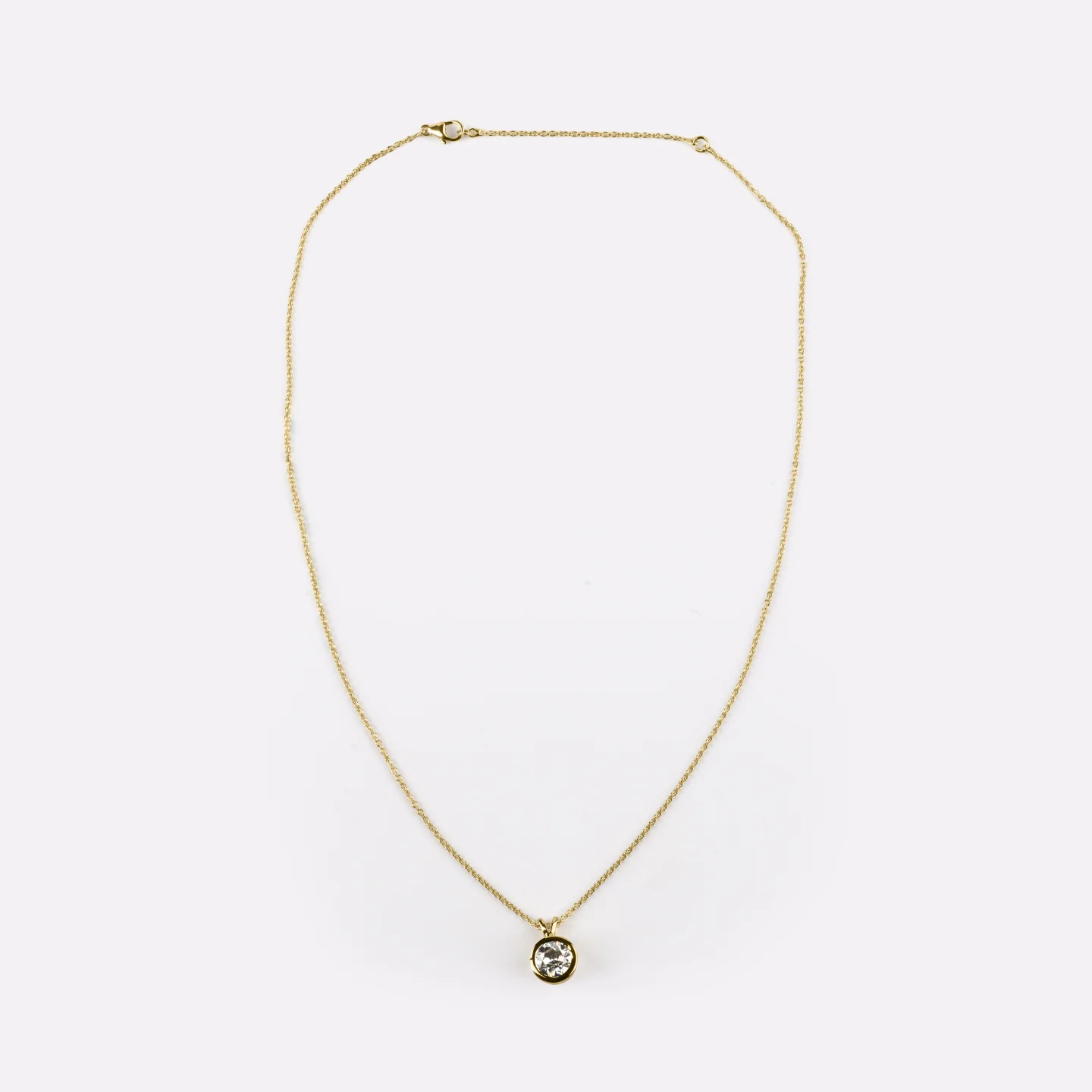 2.06 Cts 14k Yellow Gold Old European Brilliant Shape Solitaire Pendant - Image 3