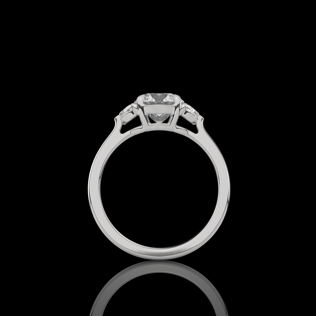 1.41 Cts Platinum Round Shape 3 Stones Ring - Image 4