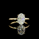 1.7 Cts 14k Yellow Gold Oval Shape Hidden Halo Ring - Video