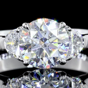 2.45 Cts Platinum Round Shape 3 Stones Ring - Image 3