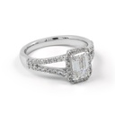 1.96 Cts Platinum Emerald Shape Split Shank Ring - Image 4