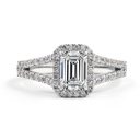 1.96 Cts Platinum Emerald Shape Split Shank Ring - Video