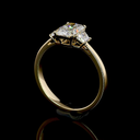 2.1 Cts 14k Yellow Gold Radiant Shape 3 Stones Ring - Image 2