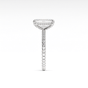 3.94 Cts 14k White Gold Emerald Shape Hidden Halo Ring - Image 3
