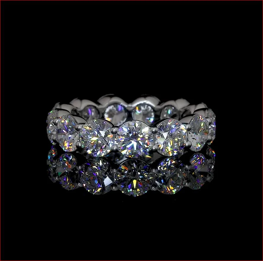 7.32 Cts 14k White Gold Round Shape Eternity Band Eternity Band - Video