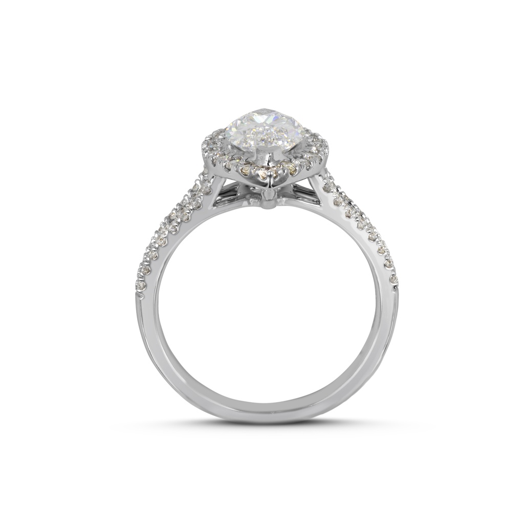 1.41 Cts 14k White Gold Marquise Shape Split Shank Ring - Image 3