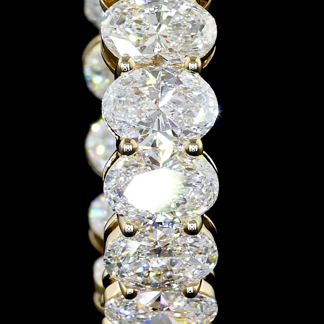 6.61 Cts 14k Yellow Gold Oval Shape Huggies Earring - Image 2