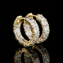 6.68 Cts 14k Yellow Gold Radiant Shape Huggies Earring - Video