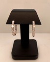 5.41 Cts 14k Rose Gold Emerald Shape Hoops Earring - Image 2