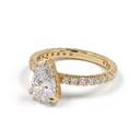 3.95 Cts 14k Yellow Gold Pear Shape Hidden Halo Ring - Image 2