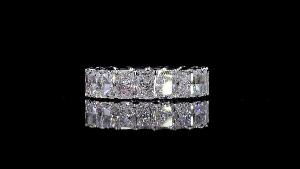 4.49 Cts 14k White Gold Radiant Shape Eternity Band Eternity Band - Image 3