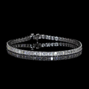 10.4 Cts 14k White Gold Emerald Shape Tennis Bracelet - Video