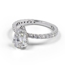 2.24 Cts 14k White Gold Pear Shape Hidden Halo Ring - Image 2