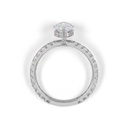 4.04 Cts 14k White Gold Marquise Shape Hidden Halo Ring - Image 3