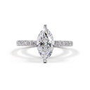 4.04 Cts 14k White Gold Marquise Shape Hidden Halo Ring - Video