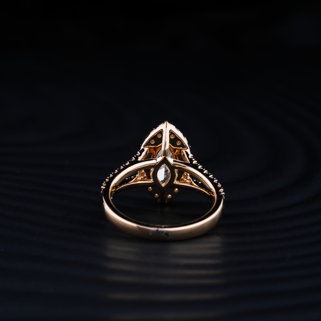 1.44 Cts 14k Yellow Gold Marquise Shape Split Shank Ring - Image 2