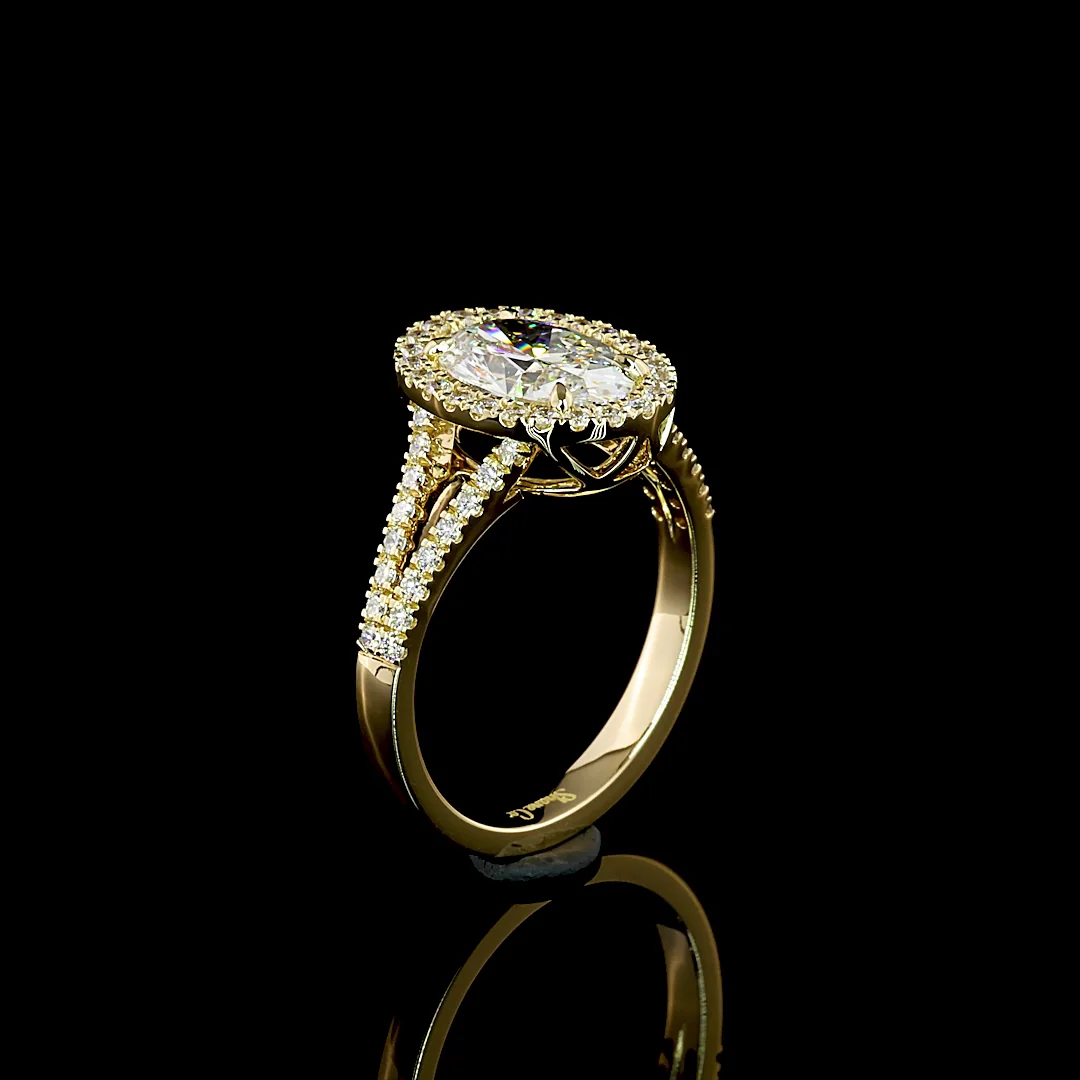 4.9 Cts 14k Yellow Gold Oval Shape Split Shank Ring - Image 4