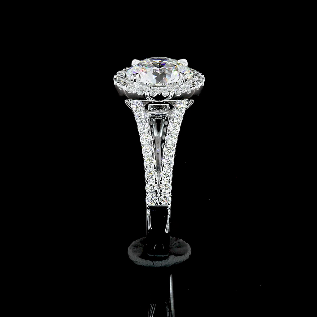 5.87 Cts 14k White Gold Round Shape Split Shank Ring - Image 2