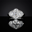 2.1 Cts Platinum Oval Shape 3 Stones Ring - Video