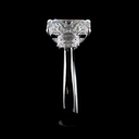 3.85 Cts Platinum Emerald Shape 3 Stones Ring - Image 4
