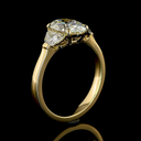 2.19 Cts 14k Yellow Gold Oval Shape 3 Stones Ring - Image 4