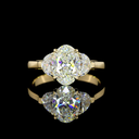 2.19 Cts 14k Yellow Gold Oval Shape 3 Stones Ring - Video
