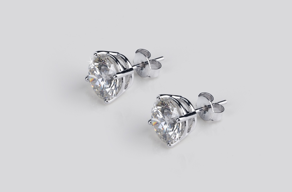 10.1 Cts 14k White Gold Round Shape Martini Earring - Image 3