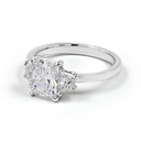 2.55 Cts Platinum Radiant Shape 3 Stones Ring - Image 3