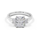 2.55 Cts Platinum Radiant Shape 3 Stones Ring - Video