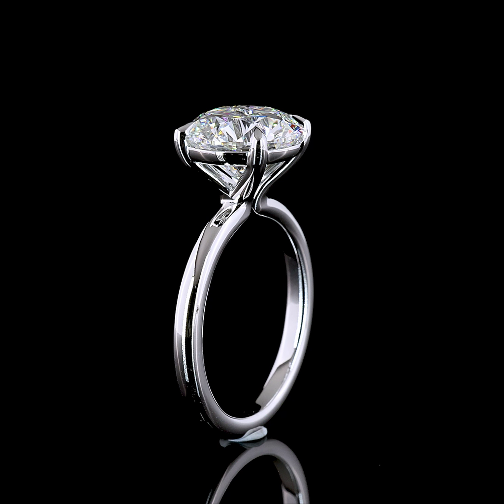 2.01 Cts 14k White Gold Round Shape Split Shank Ring - Image 4