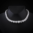 106.41 Cts 14k White Gold Old European Brilliant Shape Riviera Necklace - Video