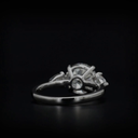 3.66 Cts 14k White Gold Round Shape 3 Stones Ring - Image 2