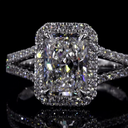 1.88 Cts 14k White Gold Radiant Shape Split Shank Ring - Image 2