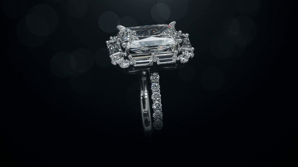 5.57 Cts 14k White Gold Radiant Shape Special Ring - Image 3