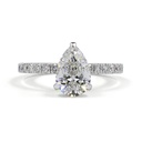 3.72 Cts 14k White Gold Pear Shape Hidden Halo Ring - Video