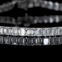 12.7 Cts 14k White Gold Emerald Shape Tennis Bracelet - Image 3